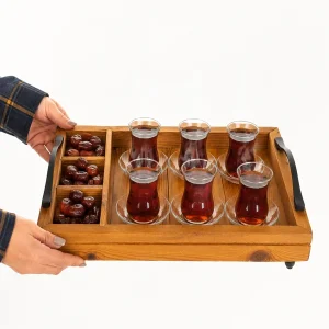 سینی چوبی چیتا چهار خانه